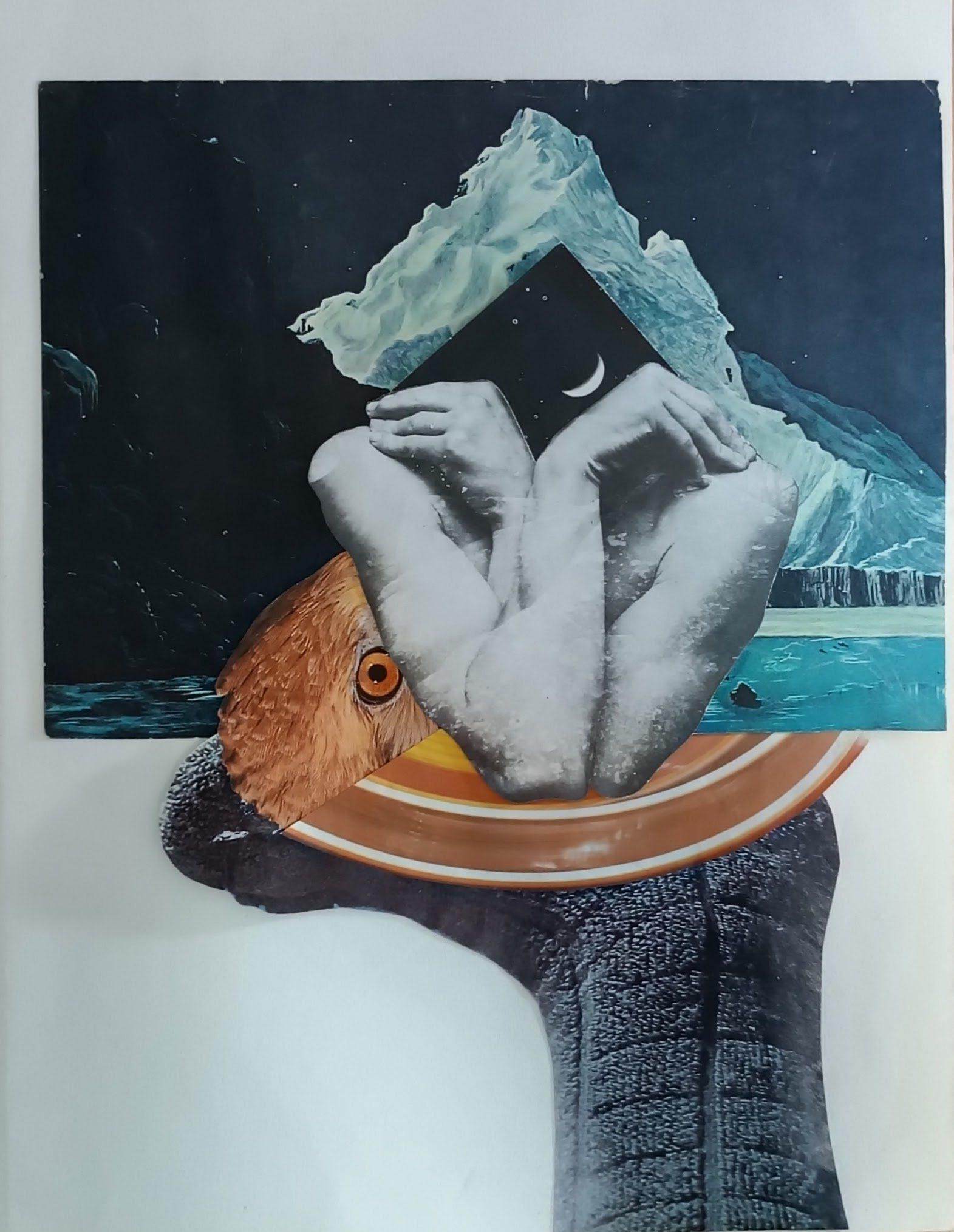 Collage surrealista La maestra silenciosa