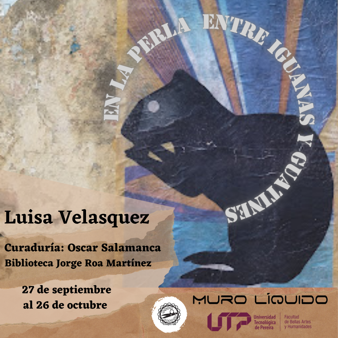 Cartel de la obra En La Perla entre iguanas y guatines